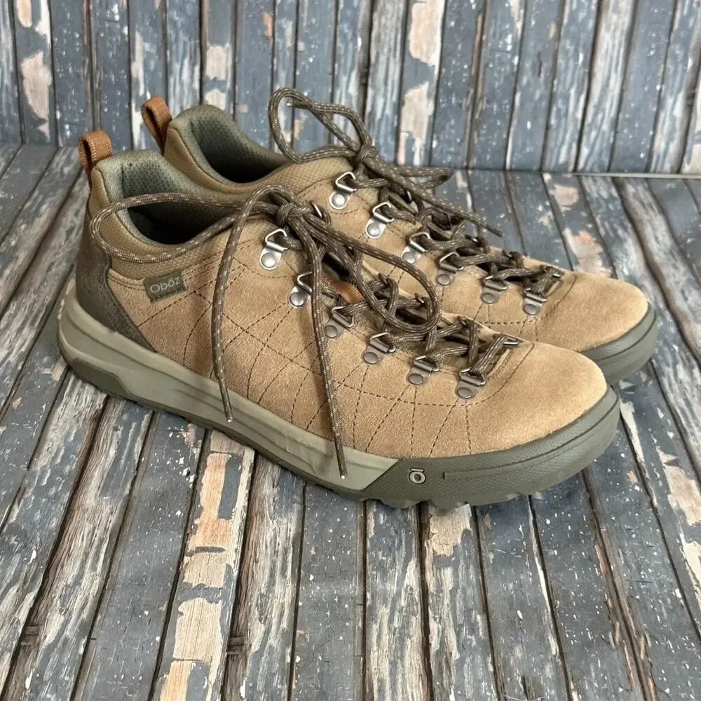 Oboz Beal Trail Shoes Mens 9.5 Brown Suede Hiking Cushioned Sneaker NEW